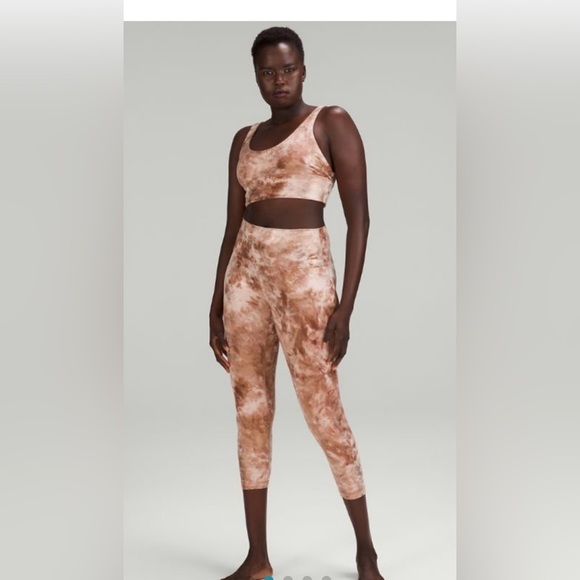 NWT Lululemon Align High-Rise Crop 23" Shine Diamond Dye Cacao Diffuse Dot Foil - Picture 1 of 15
